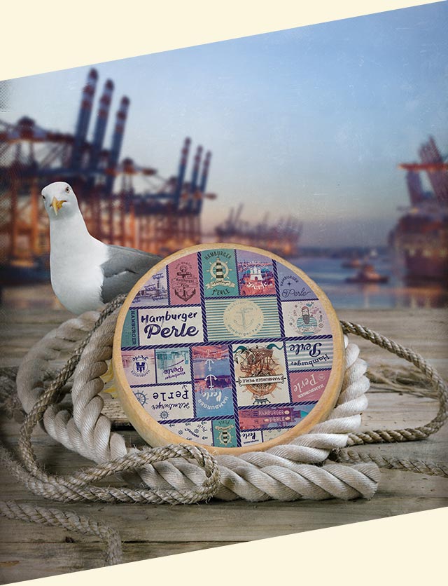 Käse Hamburger Perle im Hafen
